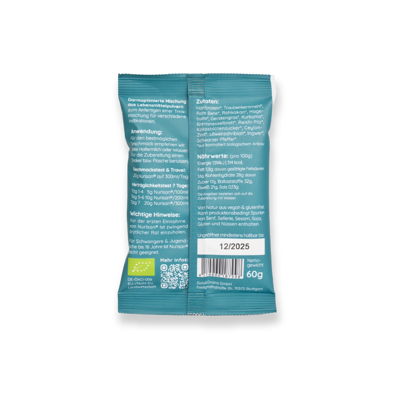 Nurisan® - Dein darmoptimiertes Superfood bei Reizdarm - 3 x 60g <b>TEST&TRAVEL PACK</b> – Bild 2